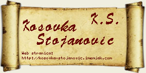 Kosovka Stojanović vizit kartica